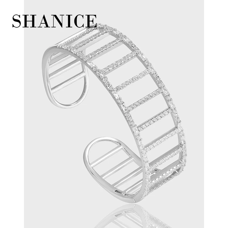 SHANICE Small INS. Cold and Elegant Style Light Luxury Full Diamond Hollow Bar Vertical Design S925 Sterling Silver Bracelet for
SHANICE Small INS. Cold and Elegant Style Light Luxury Full Diamond Hollow Bar Vertical Design S925 Sterling Silver Bracelet for