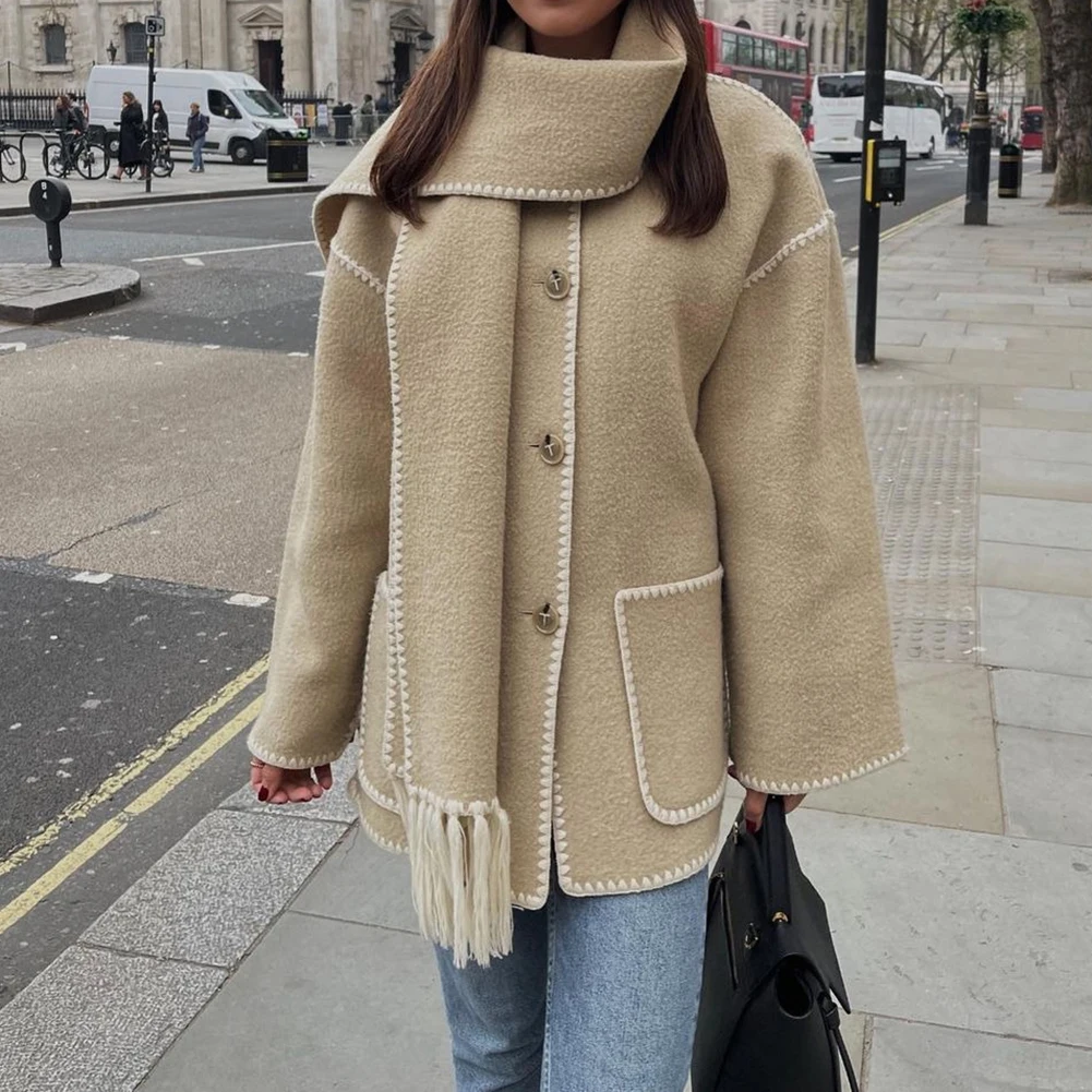 Female Coat Women Fleece Long Sleeve Overcoat Oversize Plus Size Plush Scarf Soft Tassels Thick Winter Cardigan
Female Coat Women Fleece Long Sleeve Overcoat Oversize Plus Size Plush Scarf Soft Tassels Thick Winter Cardigan