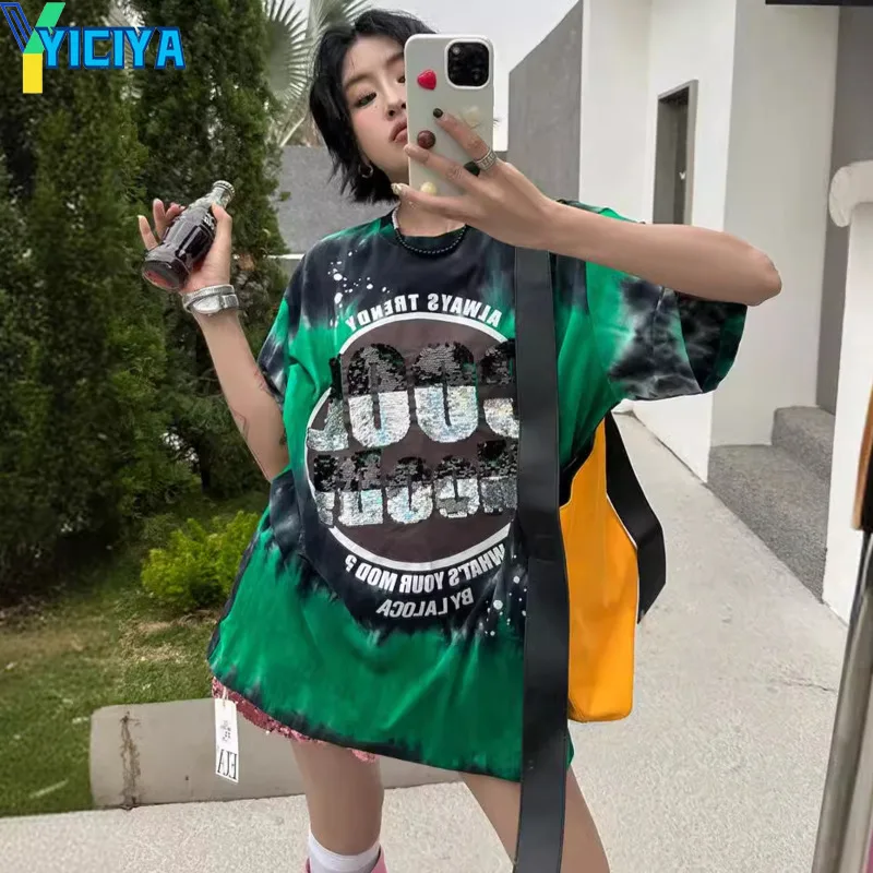 YICIYA T-shirt Green tie-dyeing oversize Top women outerwear fashion crop tops short sleeve tshirt tees new outfit y2k 2024 reto
YICIYA T-shirt Green tie-dyeing oversize Top women outerwear fashion crop tops short sleeve tshirt tees new outfit y2k 2024 reto