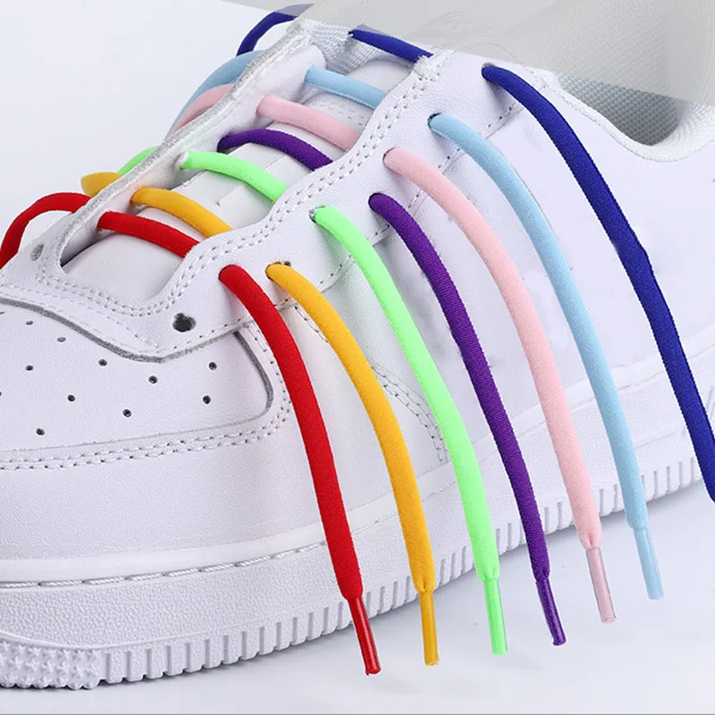 

1 Pair Women Men Quick Lazy Metal Lock Laces Shoes Accessories Elastic No Tie Shoelaces for Kids and Adult Sneakers Shoelace