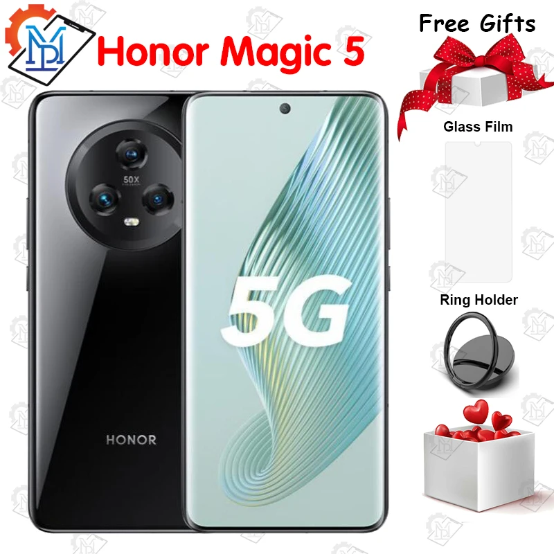 

Original Honor Magic 5 6.73 Inches 120Hz OLED Screen Snapdragon 8 Gen 2 MagicOS 7.1 Battery 5100mAh NFC Smartphone