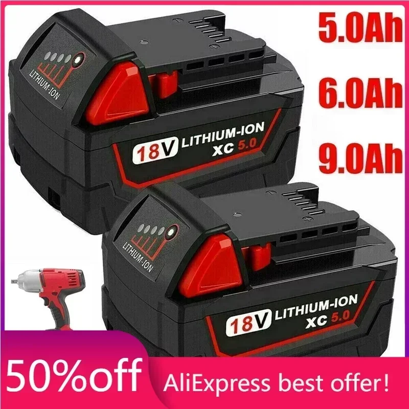 

Original 18V 9.0Ah Replacement Lithium Ion Battery for Milwaukee M18 Power Tool Batteries 48-11-1815 48-11-1850 48-11-1860 Z50