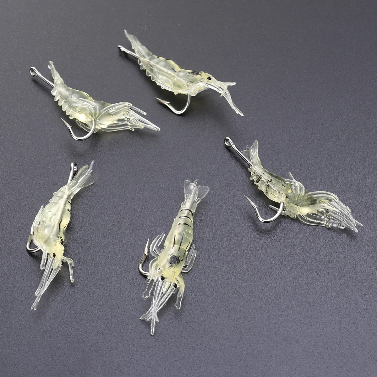 

5pcs 4cm Bait Shrimp Simulation Grass Shrimp Environment Friendly Plastic Fish Smell Luring Effect Good Fishing