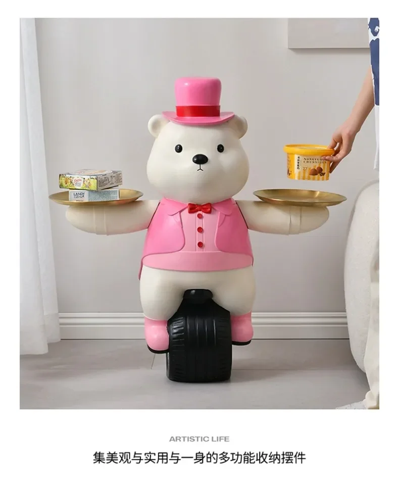 Modern Light Luxury Living Room Creative Floor-standing Bear Ornaments Lamp Panel Sofa Storage Tray High-end Home Decoration Modern Light Luxury Living Room Creative Floor-standing Bear Ornaments Lamp Panel Sofa Storage Tray High-end Home Decoration