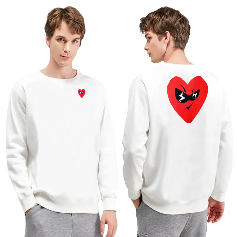 Men Women Sweater Heart Cartoon Embroidery Back Print Thick Fleece Cotton Autumn Winter O-neck Couple Loose sweater
Men Women Sweater Heart Cartoon Embroidery Back Print Thick Fleece Cotton Autumn Winter O-neck Couple Loose sweater