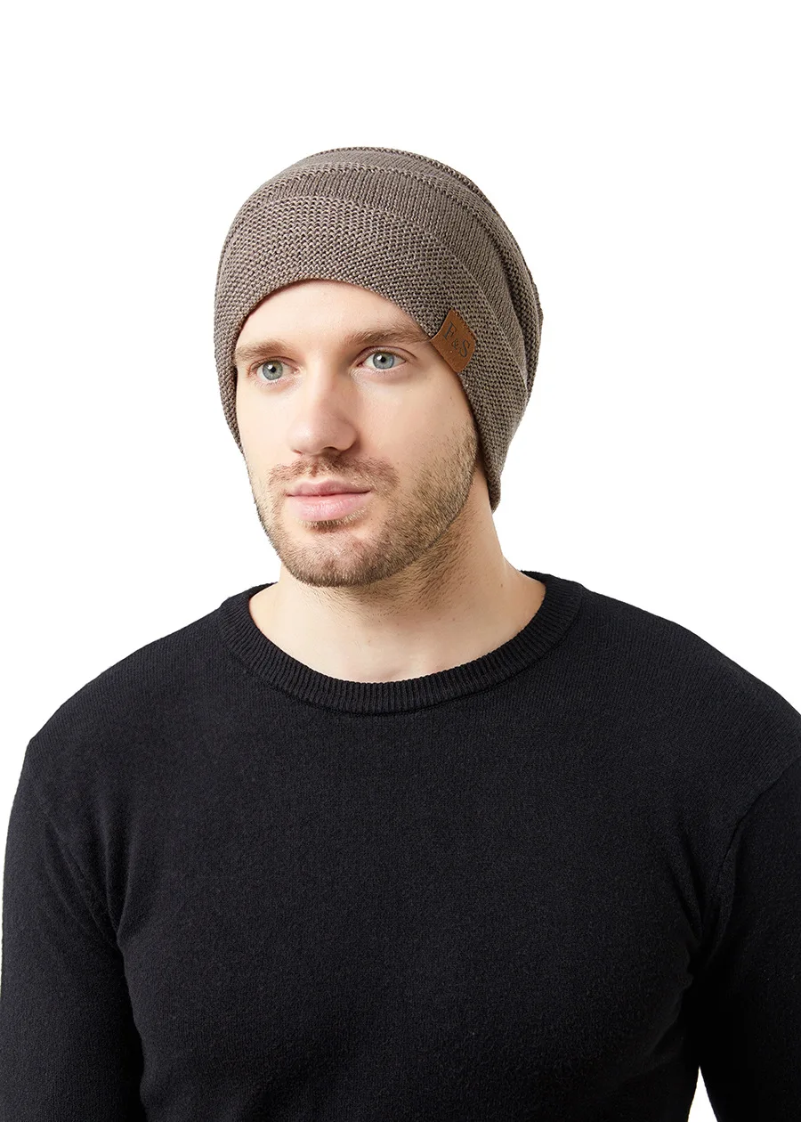 New Unisex Slouchy Winter Hats Add Fur Lined Men And Women Warm Beanie Cap Casual Label Decor Winter Knitted Hats New Unisex Slouchy Winter Hats Add Fur Lined Men And Women Warm Beanie Cap Casual Label Decor Winter Knitted Hats