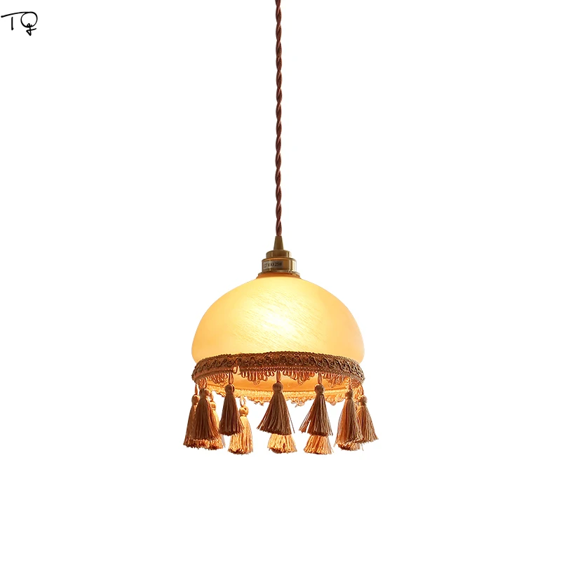 French Design Vintage Retro Brass Glass Tassel Pendant Lights for Dining Room Kitchen Bedside Entrance Porch Corridor LED E27
French Design Vintage Retro Brass Glass Tassel Pendant Lights for Dining Room Kitchen Bedside Entrance Porch Corridor LED E27
