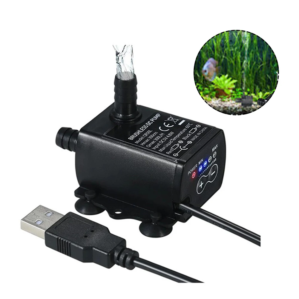 Погружной мини-фонтан, Бесщеточный Водяной насос, USB, 5 в пост. Тока, 4,8 Вт, л/ч
Погружной мини-фонтан, Бесщеточный Водяной насос, USB, 5 в пост. Тока, 4,8 Вт, л/ч