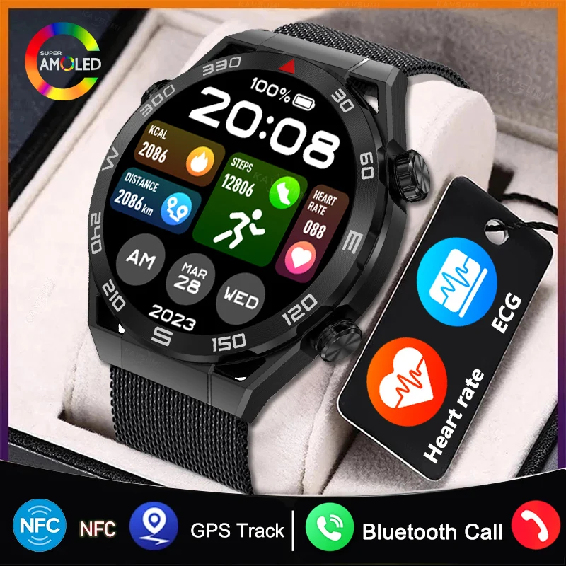 New NFC Smart Watch Men Women Full Touch AMOLED Screen Bluetooth Call Waterproof Heart Rate GPS Smartwatch For Android IOS Music
New NFC Smart Watch Men Women Full Touch AMOLED Screen Bluetooth Call Waterproof Heart Rate GPS Smartwatch For Android IOS Music