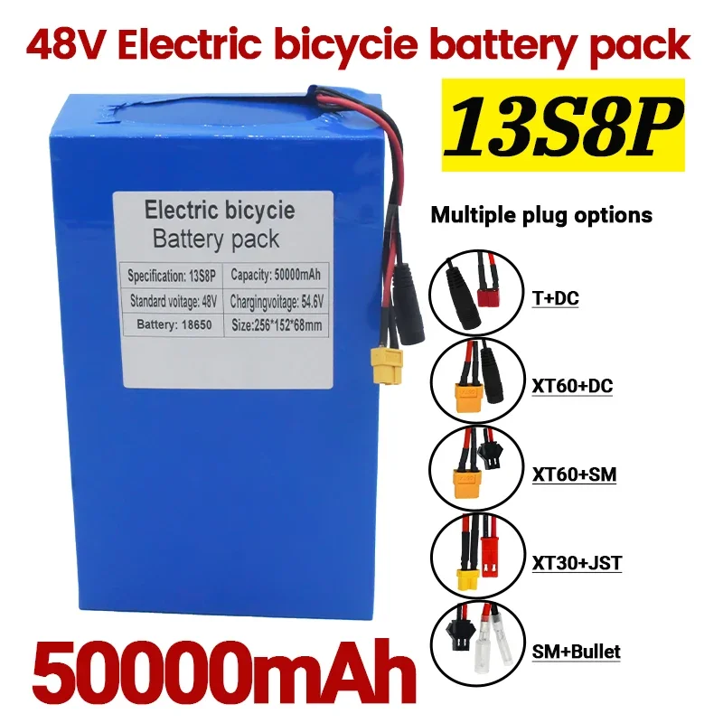 13S8P 48V 50000mAh Battery 18650 13S8P Lithium Battery Pack 1000W Electric Bicycle Battery Built in 50A BMS
13S8P 48V 50000mAh Battery 18650 13S8P Lithium Battery Pack 1000W Electric Bicycle Battery Built in 50A BMS