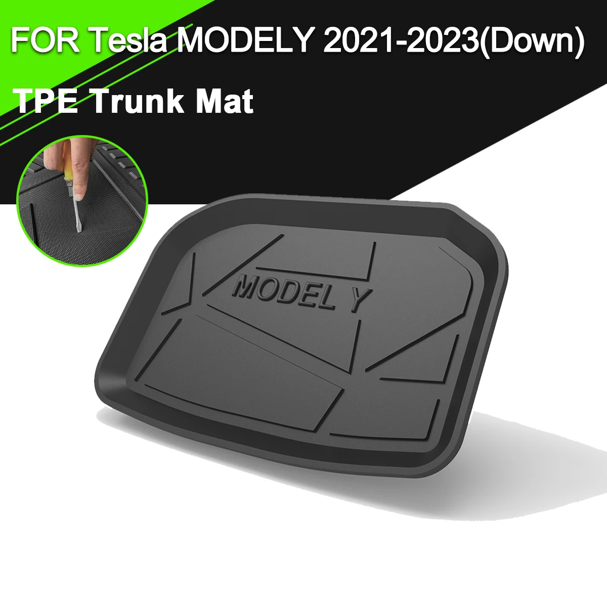 Коврик для багажника из ТПЭ для Tesla MODELY 2019-2023, автомобильные водонепроницаемые Нескользящие резиновые аксессуары для груза