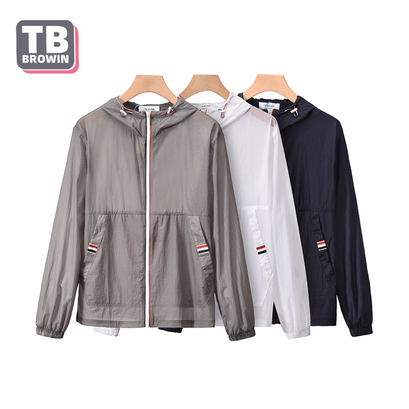 

TB YJ03 Men Jacket Brand Quick Dry Sunscreen Clothing Uv Sun Protection Summer Coats Thin Casual Hooded Skin Windbreaker