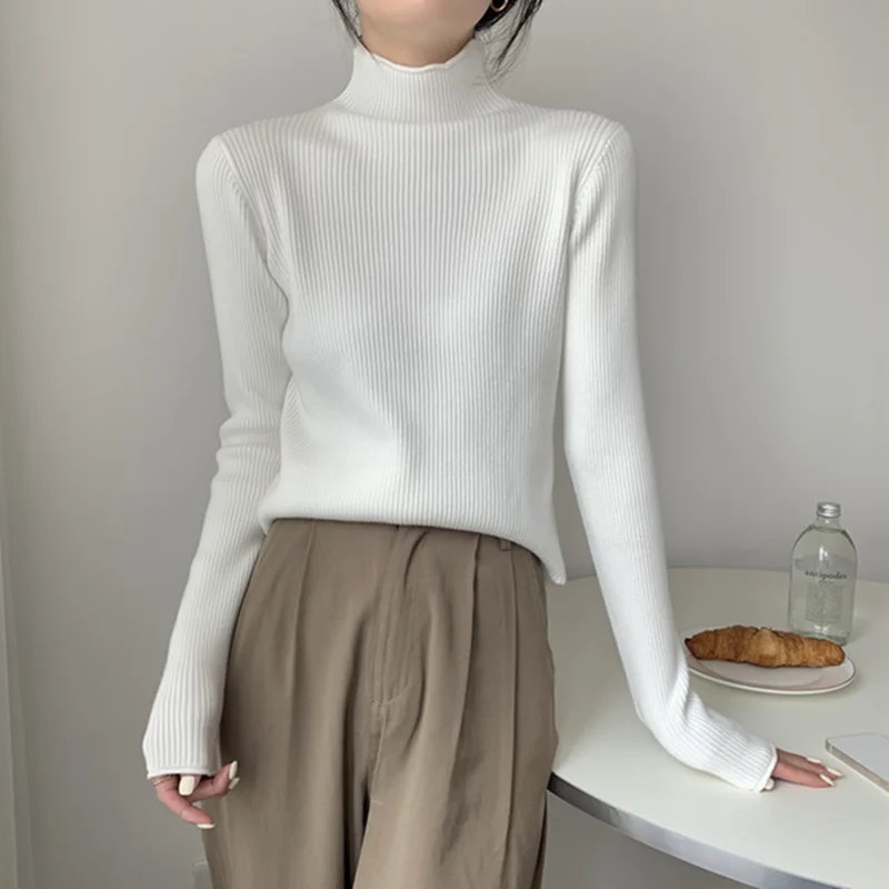 Spring Autumn New Women Pullover Female Knitted Sweaters Solid Concise Turtleneck Elasticity Elegant Office Lady Casual Tops
Spring Autumn New Women Pullover Female Knitted Sweaters Solid Concise Turtleneck Elasticity Elegant Office Lady Casual Tops