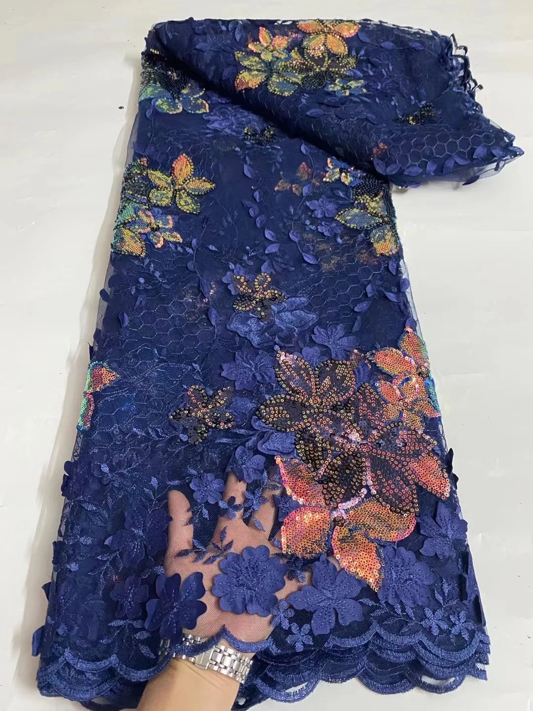 Navy Blue African Lace Fabric High Quality Embroidery 2023 French Mesh Lace Nigerian Sequins Lace Fabric For Wedding Dress Party
Navy Blue African Lace Fabric High Quality Embroidery 2023 French Mesh Lace Nigerian Sequins Lace Fabric For Wedding Dress Party
