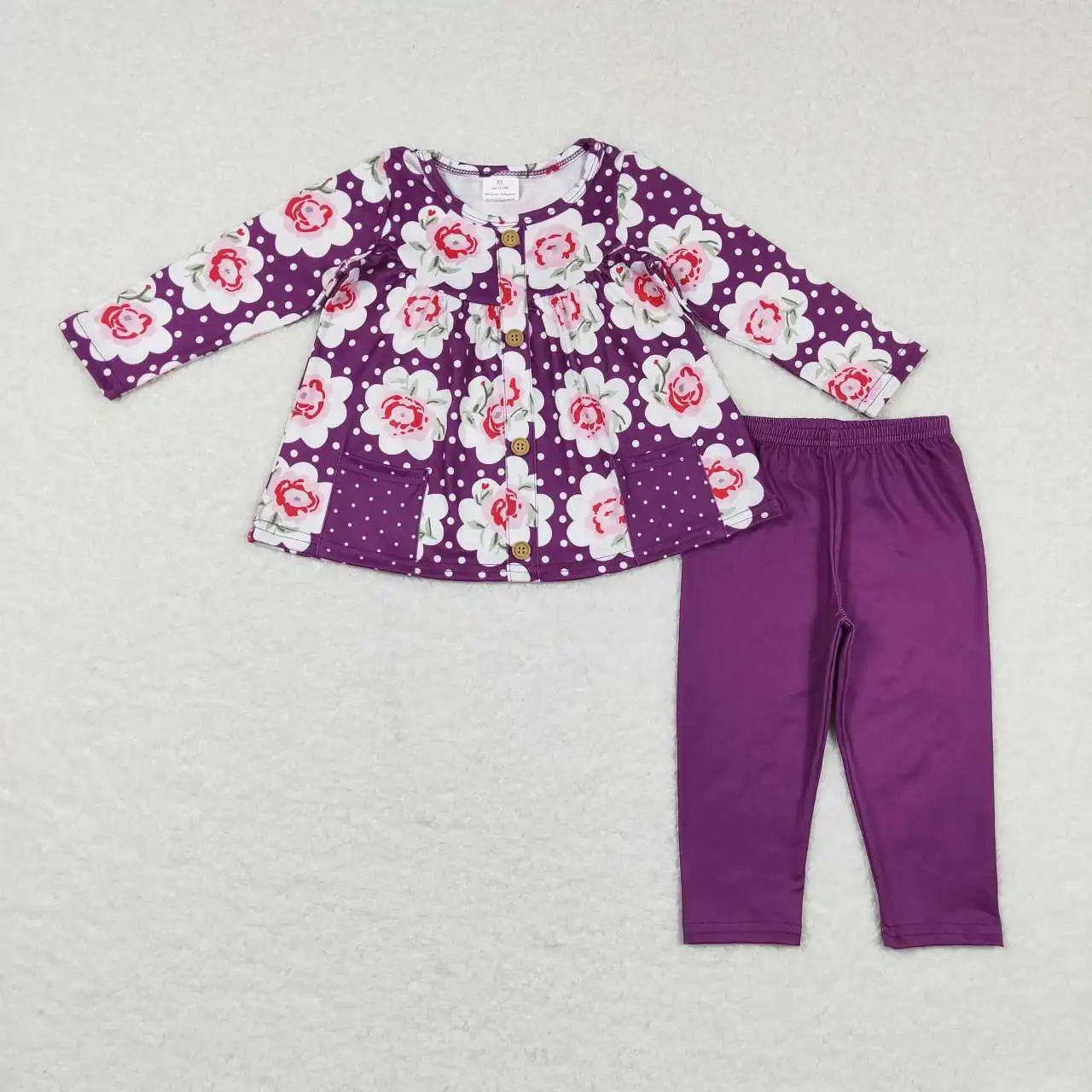 wholesale hot sale children baby girls clothes boutique outfit Floral polka dot pocket button purple long sleeve pantsuit
wholesale hot sale children baby girls clothes boutique outfit Floral polka dot pocket button purple long sleeve pantsuit