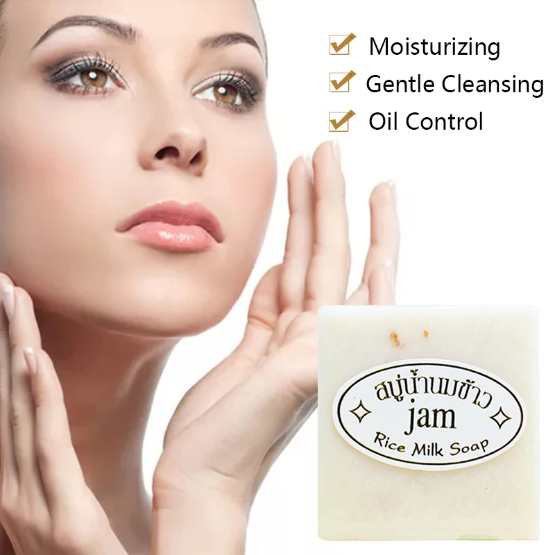 Thailand JAM Rice Milk Soap Handmade Soap Whitening Moisturizing Brighten Skin Wash Face Body Cleaning Soap Skin Care 60g
Thailand JAM Rice Milk Soap Handmade Soap Whitening Moisturizing Brighten Skin Wash Face Body Cleaning Soap Skin Care 60g