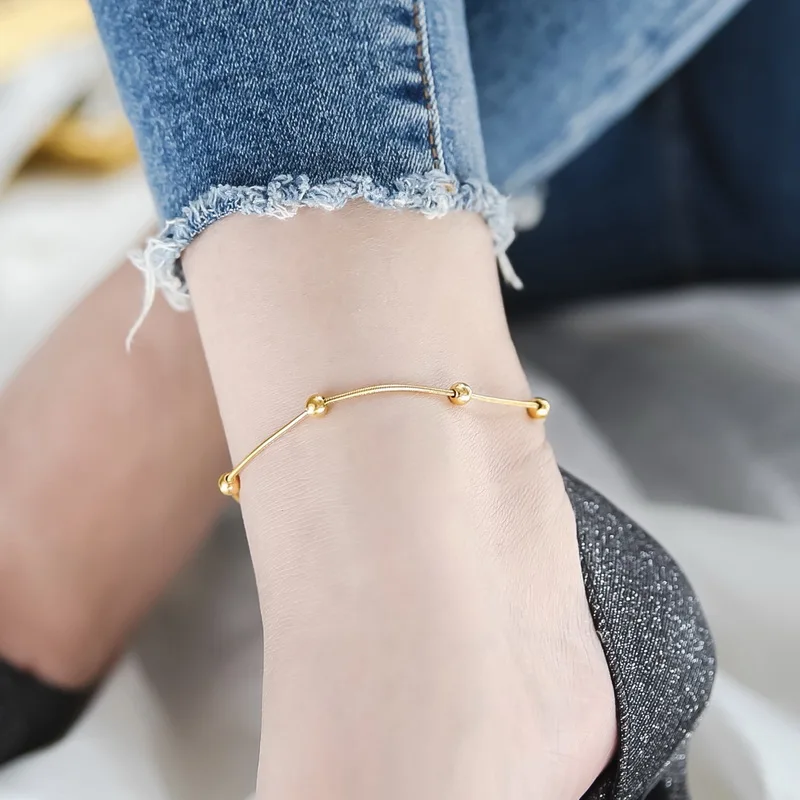 Titanium steel transfer beads beads beads anklet female popular leg ring jewelry ladies beach jewelry anklet chain explosions.
Titanium steel transfer beads beads beads anklet female popular leg ring jewelry ladies beach jewelry anklet chain explosions.
