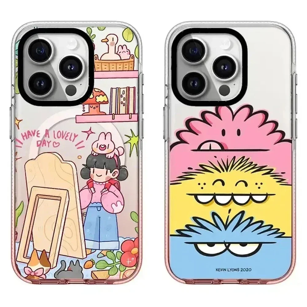 Pink Gradient Transparent Border MagSafe Girl Cartoon Monster Pattern iPhone 13 14 15 Pro Max Protective Case
Pink Gradient Transparent Border MagSafe Girl Cartoon Monster Pattern iPhone 13 14 15 Pro Max Protective Case