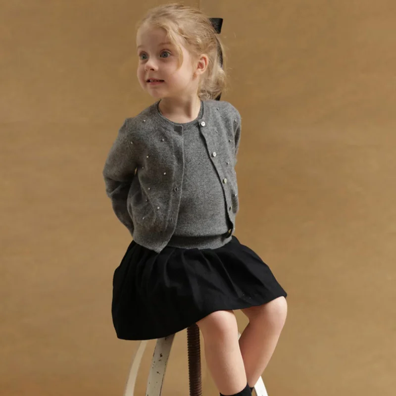 

Darcoo BB Girls Knit Wool Cardigan Children Vintage Knit Coat Kids Autumn Sweater Clothes 2-8Y