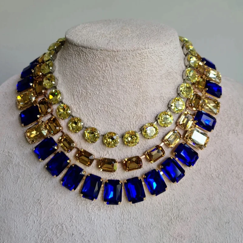 Shiny Glass Crystals Elliptic Cut Luxury Multi Handmade Inlaid Short Necklace for Women Simple Wedding Party Short Choker New
Shiny Glass Crystals Elliptic Cut Luxury Multi Handmade Inlaid Short Necklace for Women Simple Wedding Party Short Choker New