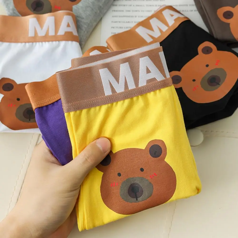 Men Underpants Soft Breathable Men's Boxers with Cartoon Bear Print Quick Dry Moisture-wicking Underwear for Mid Waist Elastic
Men Underpants Soft Breathable Men's Boxers with Cartoon Bear Print Quick Dry Moisture-wicking Underwear for Mid Waist Elastic