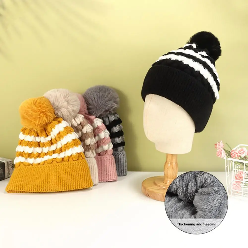 Plush Ball Women Winter Hat Knitted Plush Ball Decor Soft Elastic Anti-slip Regular Fit Cold Resistant Warm Soft Beanie Lady Cap
Plush Ball Women Winter Hat Knitted Plush Ball Decor Soft Elastic Anti-slip Regular Fit Cold Resistant Warm Soft Beanie Lady Cap