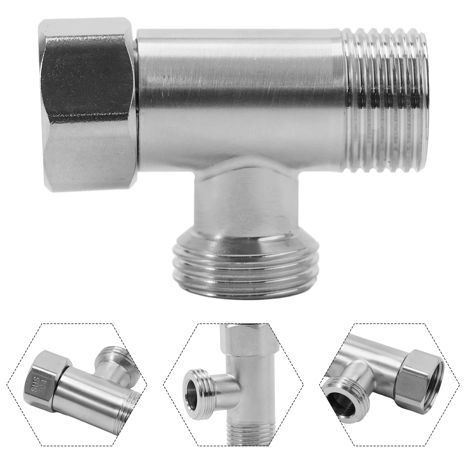 Stainless Steel Diverter Valve T-shape For Connecting Angle Valve Hose Faucet Shower G1/2 Inch Thread Connector
Stainless Steel Diverter Valve T-shape For Connecting Angle Valve Hose Faucet Shower G1/2 Inch Thread Connector