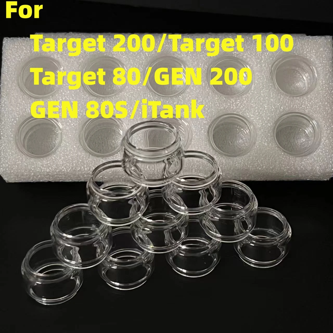 

10PCS Replacement Bubble Fat Glass Tube For iTank Target 200 100 80 GEN 200 Gen 80S Glass Container Water Color Accessory