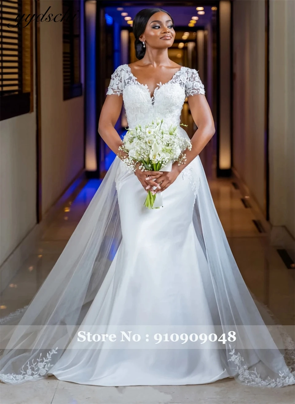 

Elegant Sweetheart Neck Appliques Tulle Lace Mermaid 2024 Wedding Dresses For Woman Sweep Train Bridal Gowns Vestidos De Novia