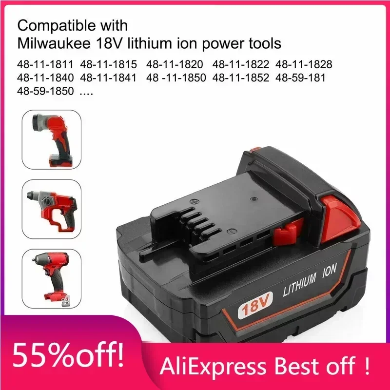 Оригинальный сменный литий-ионный аккумулятор 18 в 20 Ач для Milwaukee M18, аккумуляторы для электроинструментов 48-11-1815 48-11-1850 48-11-1860 Z50
Оригинальный сменный литий-ионный аккумулятор 18 в 20 Ач для Milwaukee M18, аккумуляторы для электроинструментов 48-11-1815 48-11-1850 48-11-1860 Z50