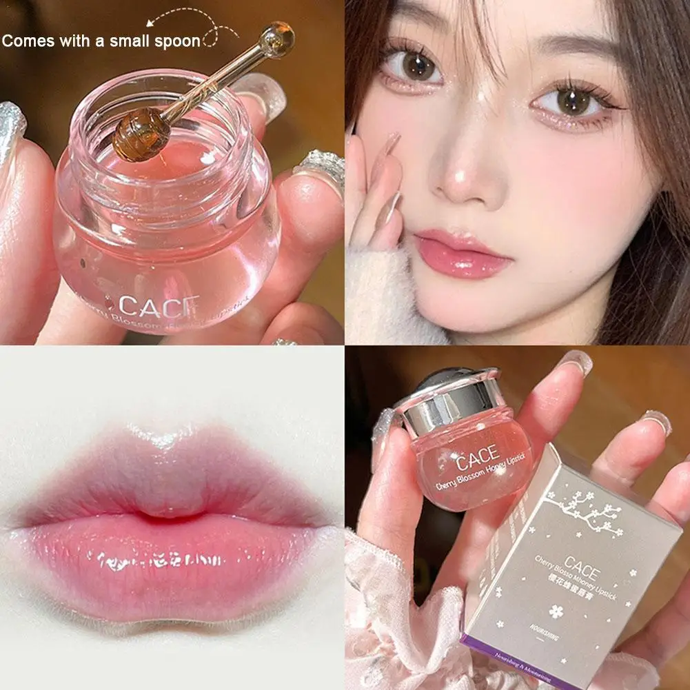 

Moisturizing Lip Balm Lip Mask Lips Care Makeup Honey Peach Anti-Cracking Fades Lips Lines Lipsticks Base Makeup Jelly Lip Balm
