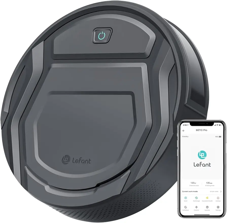 

Lefant M210 Pro Robot Vacuum Cleaner, Tangle-Free 2200Pa Suction, 120 Min Runtime, Self-Charging Robotic Vacuum, Slim, WiFi/APP