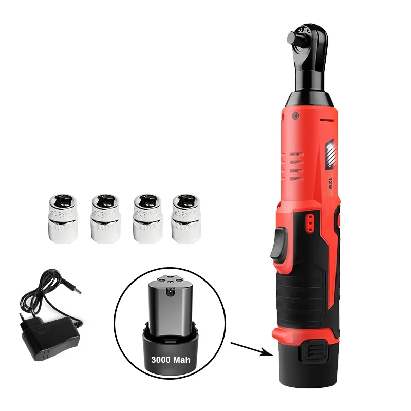 3000Mah 45NM Cordless Electric Wrench 12V 3/8 Ratchet Wrench Set Angle Drill Screwdriver to Removal Screw Nut Car Repair Tool
3000Mah 45NM Cordless Electric Wrench 12V 3/8 Ratchet Wrench Set Angle Drill Screwdriver to Removal Screw Nut Car Repair Tool