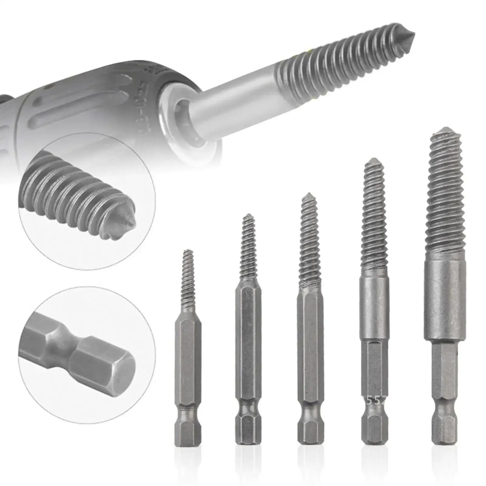 

Extractor Set Screw 6Pcs Kit Extractor Screw Damaged Tool Remover Screw Stripped Sets Remover Bolt Broken Set Bit Drill For Men
