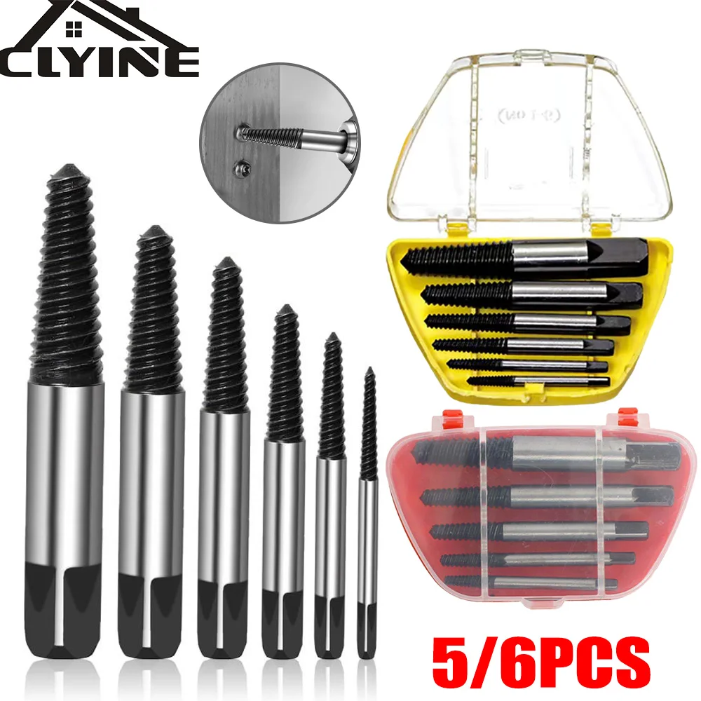 5/6pcs Hex Screw Extractors Tool Center Drill Bits Guide Set Damaged Bolt Remover Removal Tools Speed Easy Out Set Power Tools
5/6pcs Hex Screw Extractors Tool Center Drill Bits Guide Set Damaged Bolt Remover Removal Tools Speed Easy Out Set Power Tools