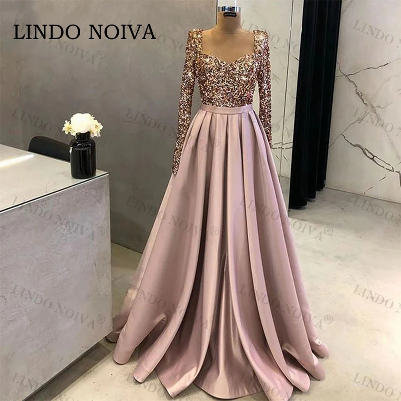 LINDO NOIVA Temperament Sequins Sweetheart Evening Dresses Long Sleeves A-line Party Gown robes vestidos elegantes para mujer
LINDO NOIVA Temperament Sequins Sweetheart Evening Dresses Long Sleeves A-line Party Gown robes vestidos elegantes para mujer