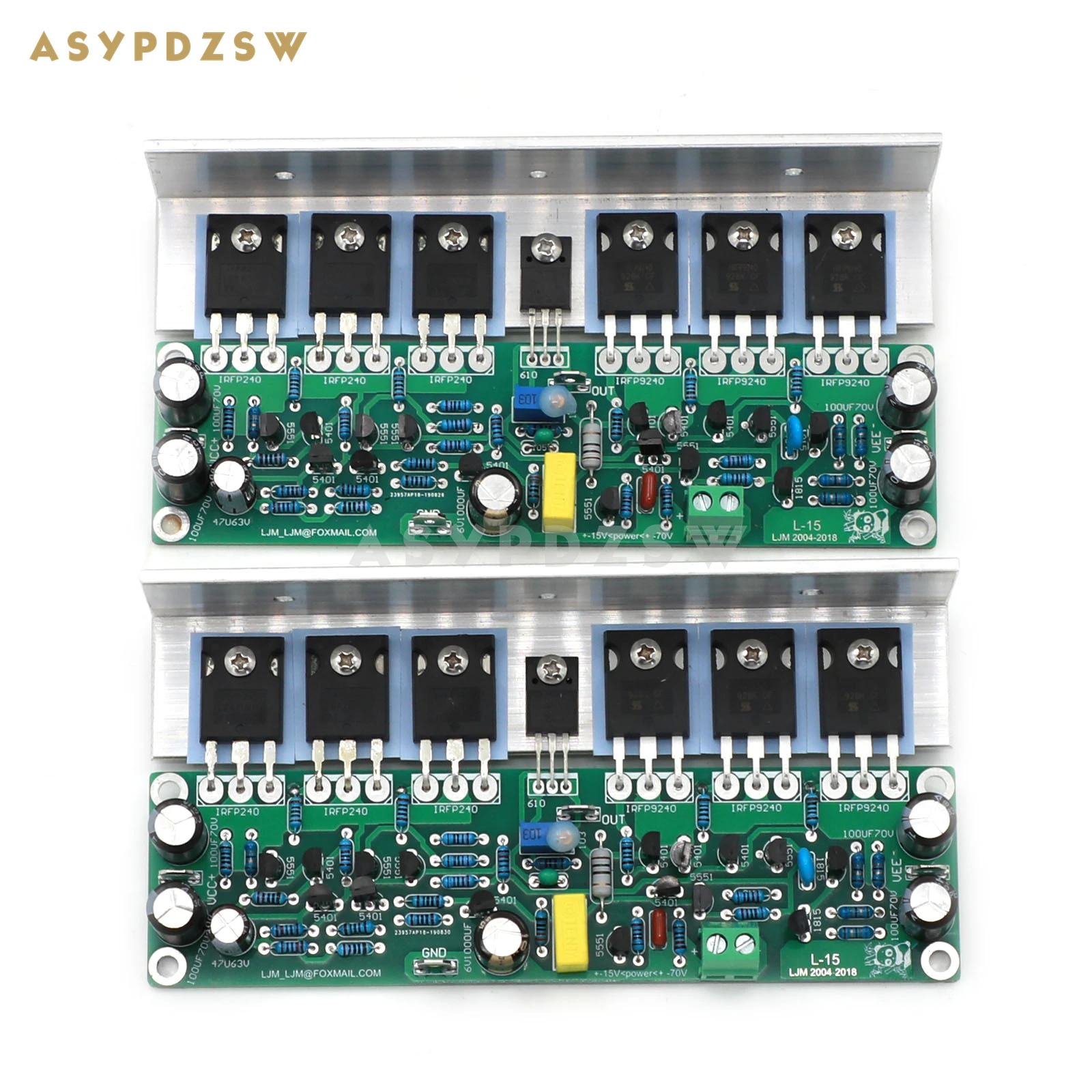 2 CH L15 Power amplifier IRFP240 IRFP9240 FET Finished board With Angle aluminum
2 CH L15 Power amplifier IRFP240 IRFP9240 FET Finished board With Angle aluminum