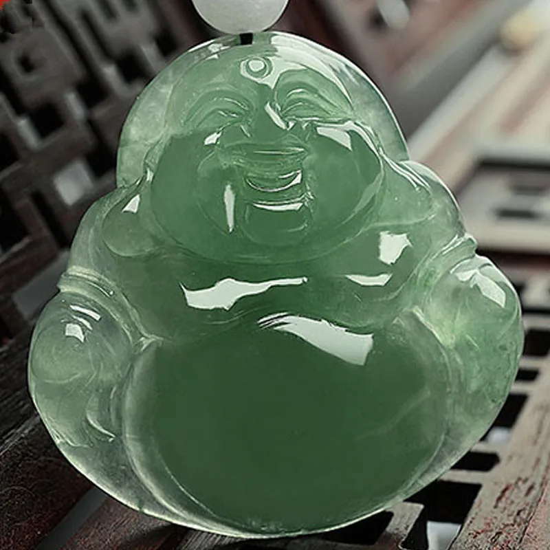 

Myanmar Emerald Ice Seed Oil Green Maitreya Buddha Pendant Women's Jade Bodhisattva Guardian God