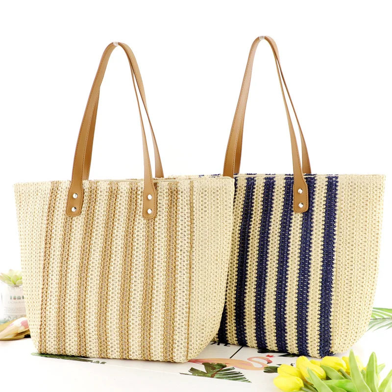 Женская соломенная сумка в полоску, с одной лямкой
Женская соломенная сумка в полоску, с одной лямкой