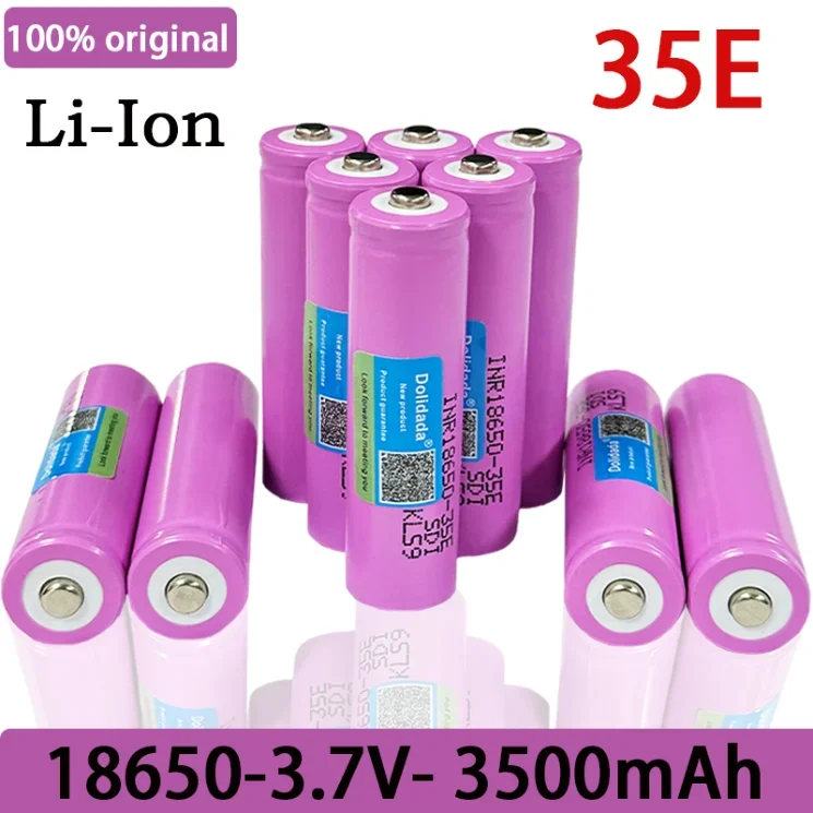 

Free Shipping New Original 18650 3.7V 3500mAh 20A Discharge INR18650 35E 1-100PCS Lithium-ion Rechargeable Screwdriver Battery