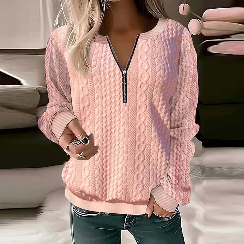 Women Fashion Crew Neck Hoodie Sweatshirt Autumn Jacquard Waved Fleece Top Pullover Winter Long Sleeve Zip Up Sweatshirts Jumper
Women Fashion Crew Neck Hoodie Sweatshirt Autumn Jacquard Waved Fleece Top Pullover Winter Long Sleeve Zip Up Sweatshirts Jumper