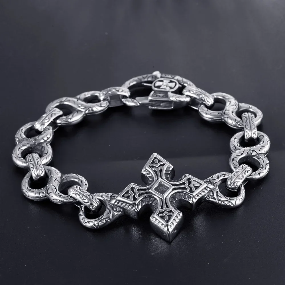 

Fashionar Personaliety Unique Skull and Ghost Head Interlocking Stainless Steel Men's Bracelet Chains