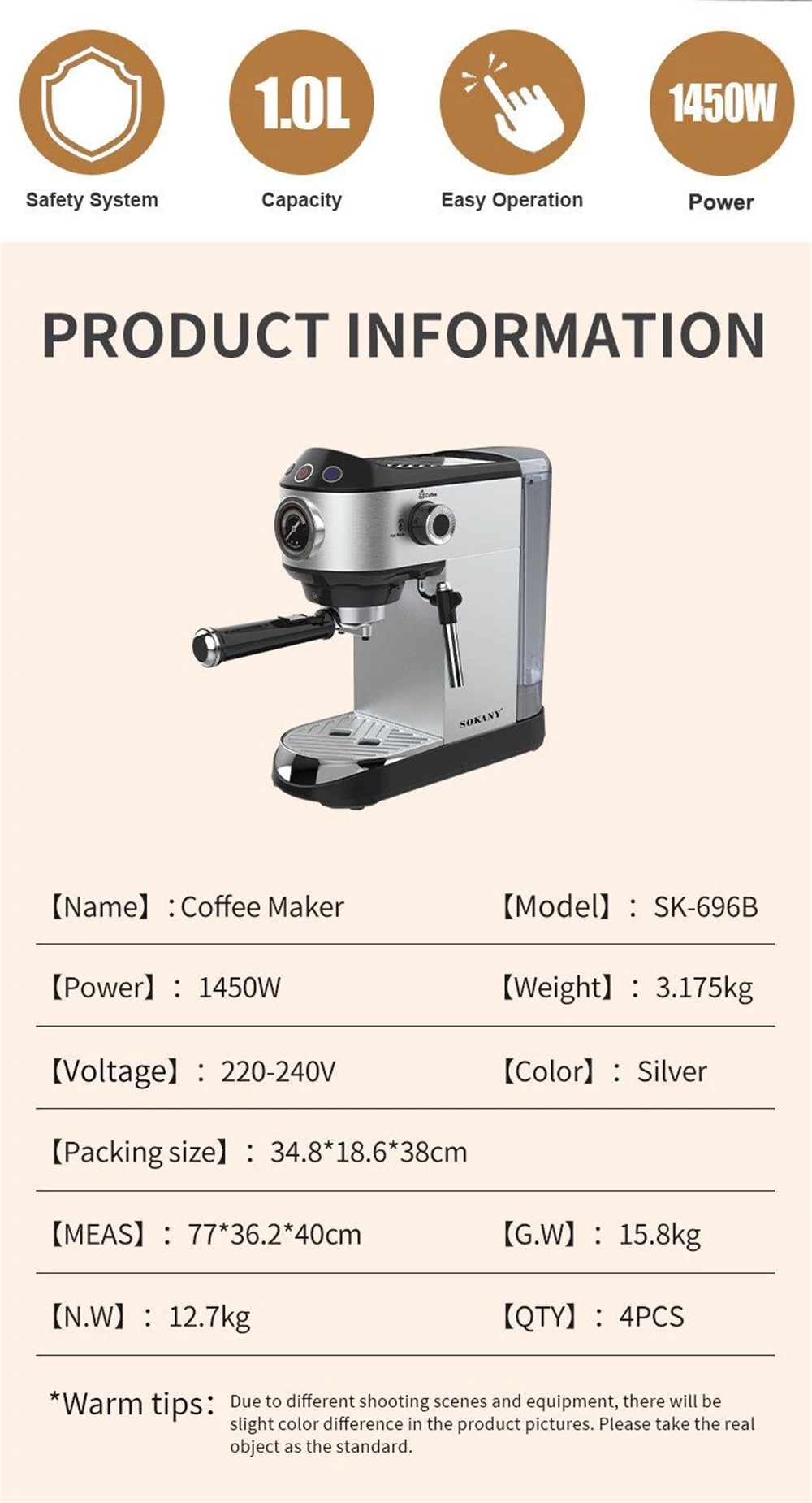 Coffee Steam Milk Frother Italian Semi Automatic Home Coffee Machine Espresso Machine Latte and Mocha Coffee Steam Milk Frother Italian Semi Automatic Home Coffee Machine Espresso Machine Latte and Mocha