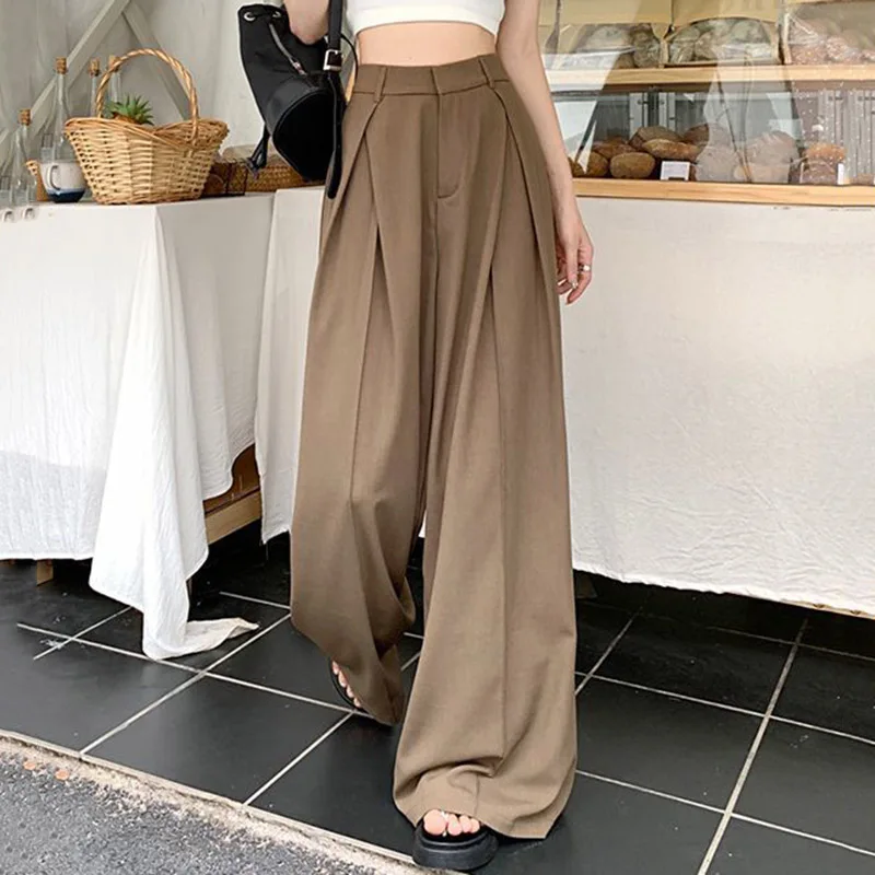 

Rimocy Oversized Wide Leg Trousers Women Autumn Fashion High Waisted Loose Suit Pants Woman Black Khaki Y2K Streetwear Pants