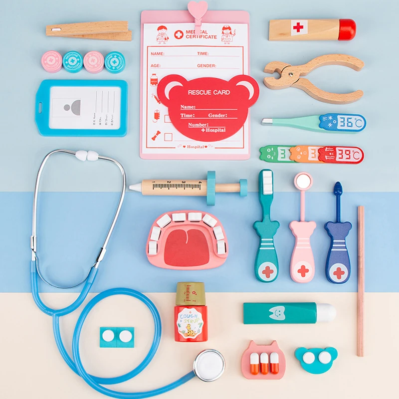 Wooden Doctor Toys Simulation Dentist Pretend Play Kit Kids Play House Medical Equipment Stethoscope Toys Role Play Game Gifts
Wooden Doctor Toys Simulation Dentist Pretend Play Kit Kids Play House Medical Equipment Stethoscope Toys Role Play Game Gifts