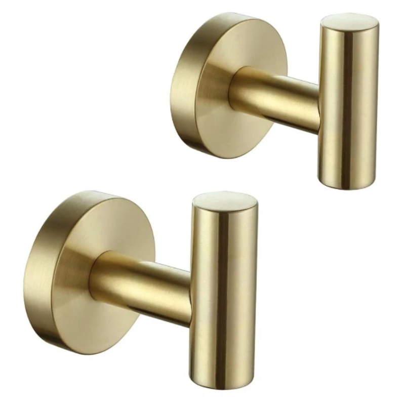 Brushed Gold Towel Hook SUS 304 Stainless Steel Clothes Hook for Bath Kitchen Garage Wall Mounted 2 Pack
Brushed Gold Towel Hook SUS 304 Stainless Steel Clothes Hook for Bath Kitchen Garage Wall Mounted 2 Pack