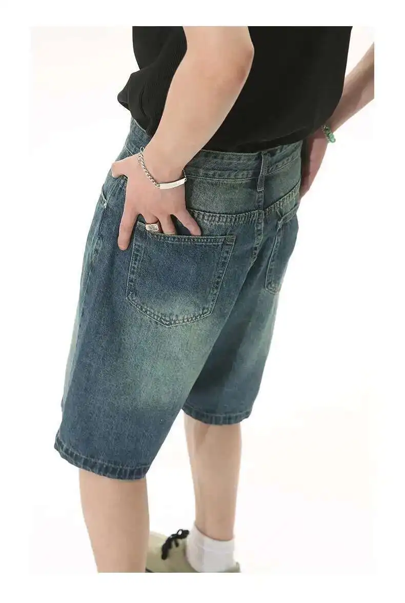 IEFB Summer Men's Casual Jeans Shorts Loose Mid High Waist Fashion Knee Lenght Denim Short Pants Vintage Male New Korean 9A8588 68 S39dcdbbbc67c422bb9229b197843724du