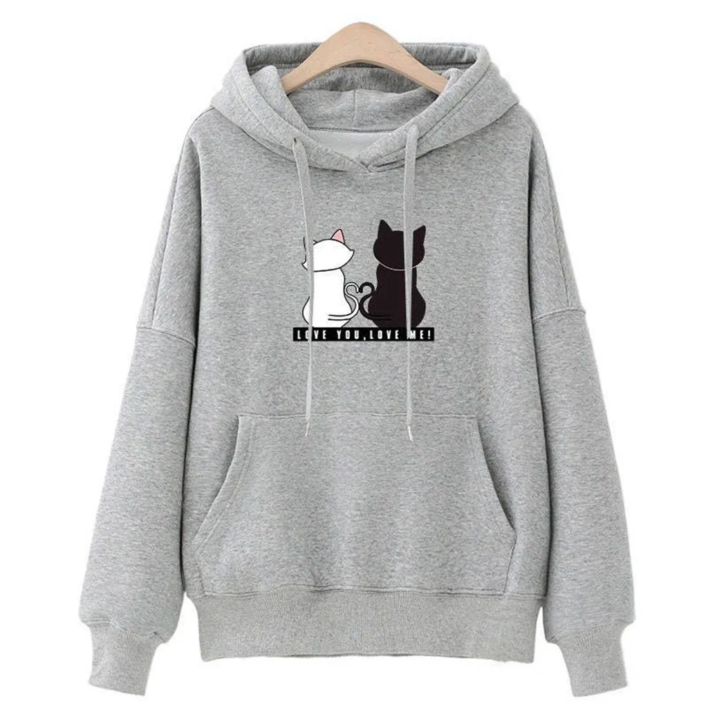 Solid Color Women Hoodies Casual Cat Print Sweatshirt Winter Ladies Pullover Tops Female Grey Jumper Long Sleeve Sweater 2023
Solid Color Women Hoodies Casual Cat Print Sweatshirt Winter Ladies Pullover Tops Female Grey Jumper Long Sleeve Sweater 2023