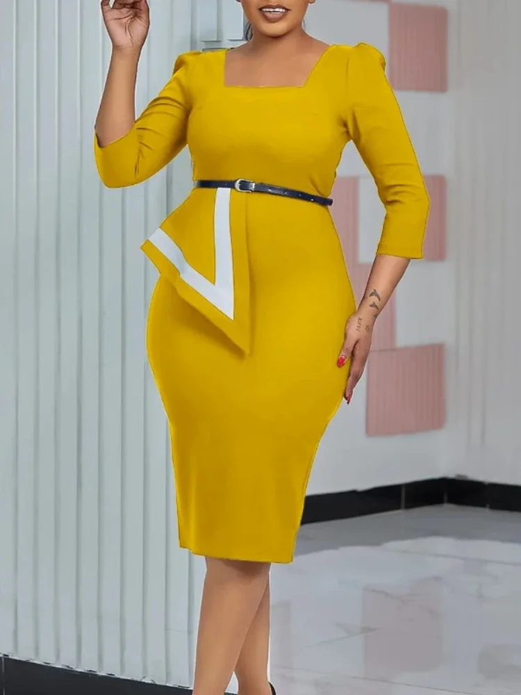 Spring African Dresses for Women Elegant African 3/4 Sleeve Polyester Square Collar Party Evening Bodycon Dress Africa Clothing
Spring African Dresses for Women Elegant African 3/4 Sleeve Polyester Square Collar Party Evening Bodycon Dress Africa Clothing