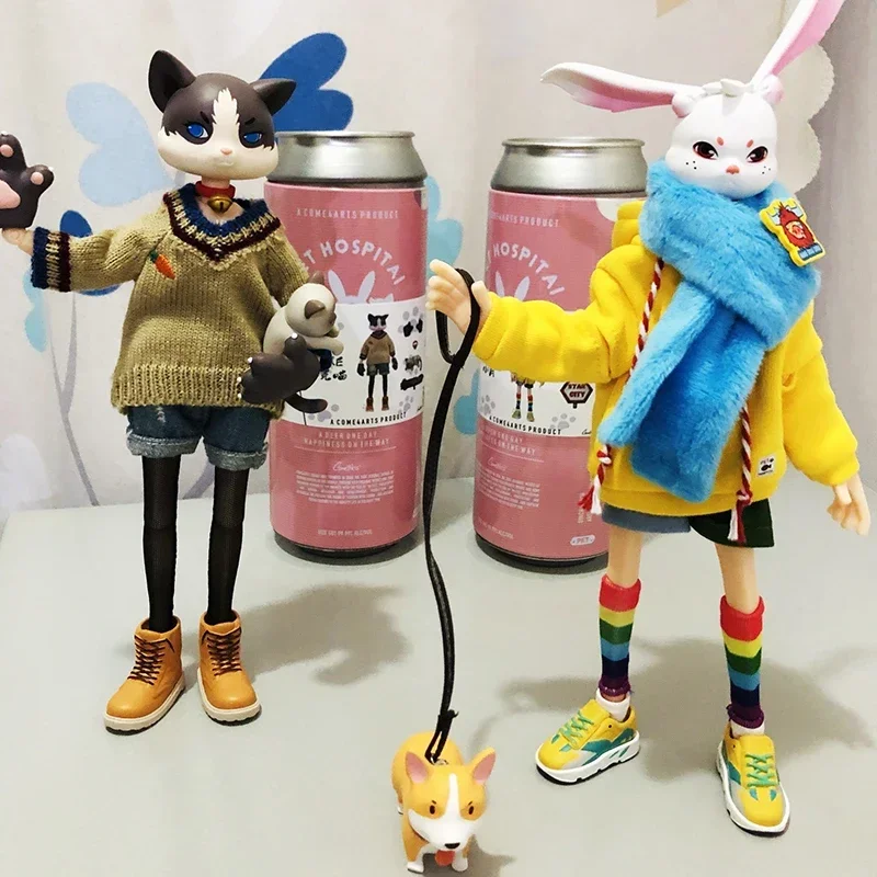 

Kawaii Come4arts Cartoon Pet Hospital Series Blind Box Mysterious Surprise Toy Figure Collection Model Doll Guess Bag Kid Gift